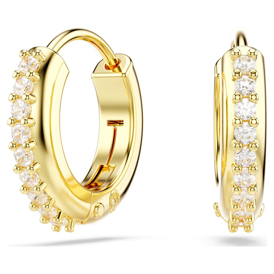 ARETES SWAROVSKI MATRIX TALLA REDONDA, BLANCO, BAÑO TONO ORO