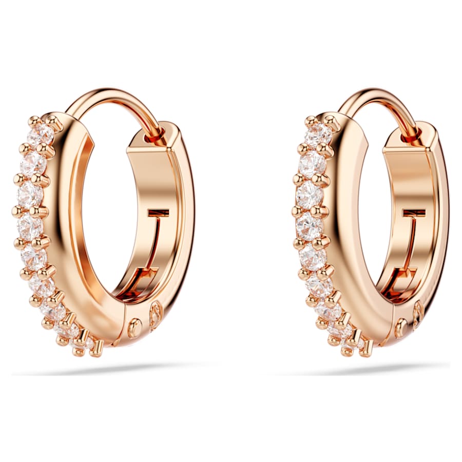 ARETES SWAROVSKI MATRIX TALLA REDONDA, BLANCO, BAÑO TONO ORO ROSA