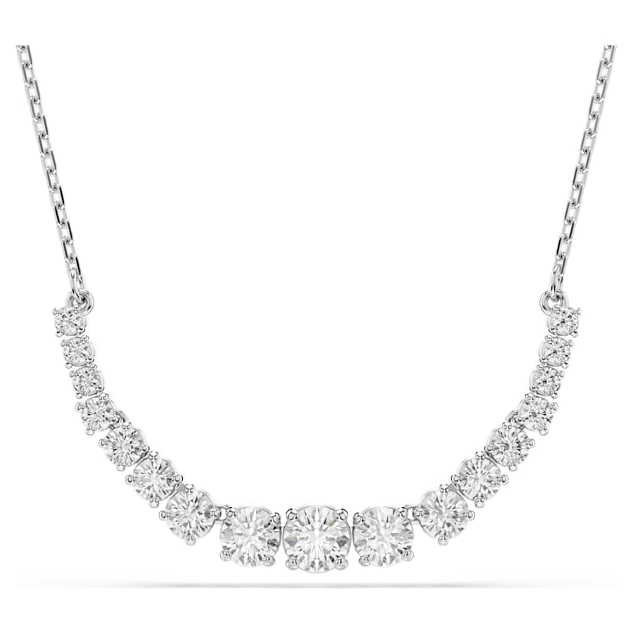 COLLAR SWAROVSKI MATRIX DEGRADADO DE TALLAS REDONDAS, BLANCO, BAÑO DE RODIO