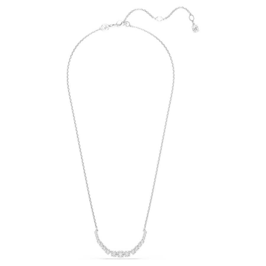 COLLAR SWAROVSKI MATRIX DEGRADADO DE TALLAS REDONDAS, BLANCO, BAÑO DE RODIO