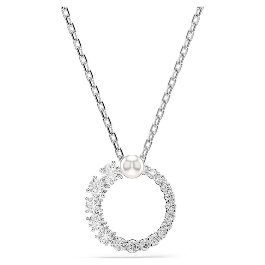 COLLAR SWAROVSKI MATRIX CRYSTAL PEARLS, TALLA REDONDA, BLANCO, BAÑO DE RODIO