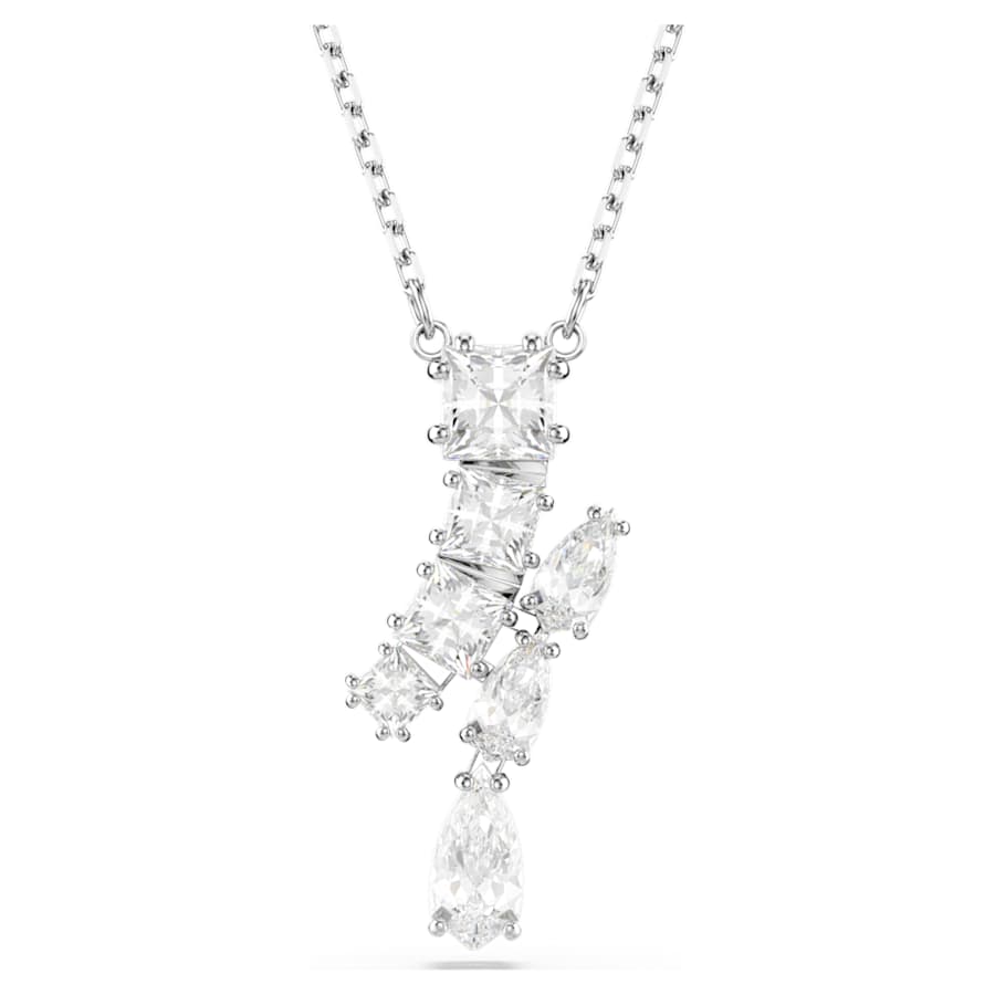 COLLAR SWAROVSKI MATRIX, DISEÑO MOTIF, BLANCO, BAÑO DE RODIO