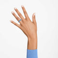 ANILLO SWAROVSKI MATRIX TALLA BAGUETTE, AZULES, BAÑO DE RODIO