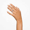 ANILLO SWAROVSKI MATRIX TALLA BAGUETTE, GRIS, BAÑO DE RUTENIO