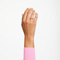 ANILLO SWAROVSKI MATRIX TALLA BAGUETTE, ROSA, BAÑO TONO ORO ROSA, TALLA 55
