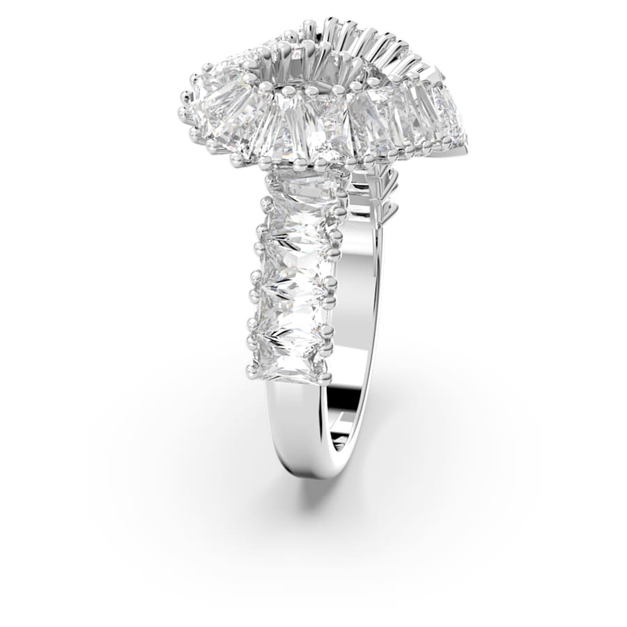 ANILLO SWAROVSKI MATRIX TALLAS MIXTAS, CORAZCÓN, BLANCO, BAÑO DE RODIO