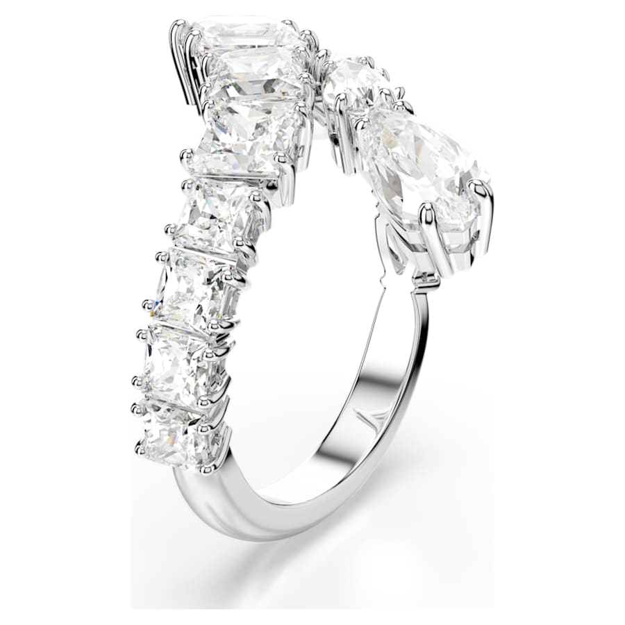 ANILLO SWAROVSKI MATRIX TALLAS MIXTAS, BLANCO, BAÑO DE RODIO