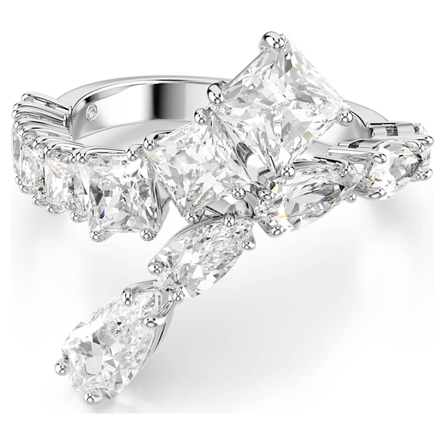 ANILLO SWAROVSKI MATRIX, TALLAS MIXTAS, BLANCO, BAÑO DE RODIO, TALLA 52