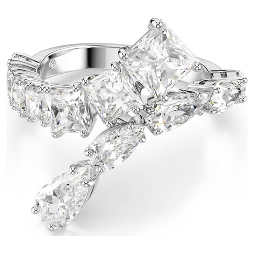 ANILLO SWAROVSKI MATRIX, TALLAS MIXTAS, BLANCO, BAÑO DE RODIO, TALLA 52