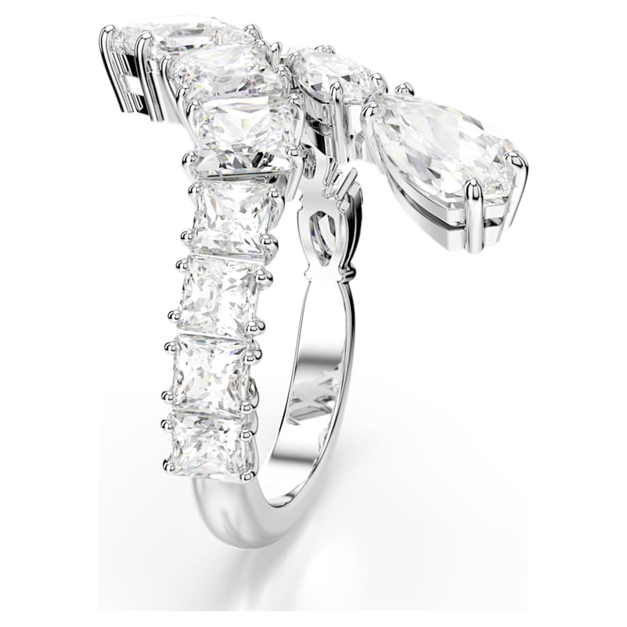 ANILLO SWAROVSKI MATRIX, TALLAS MIXTAS, BLANCO, BAÑO DE RODIO, TALLA 52