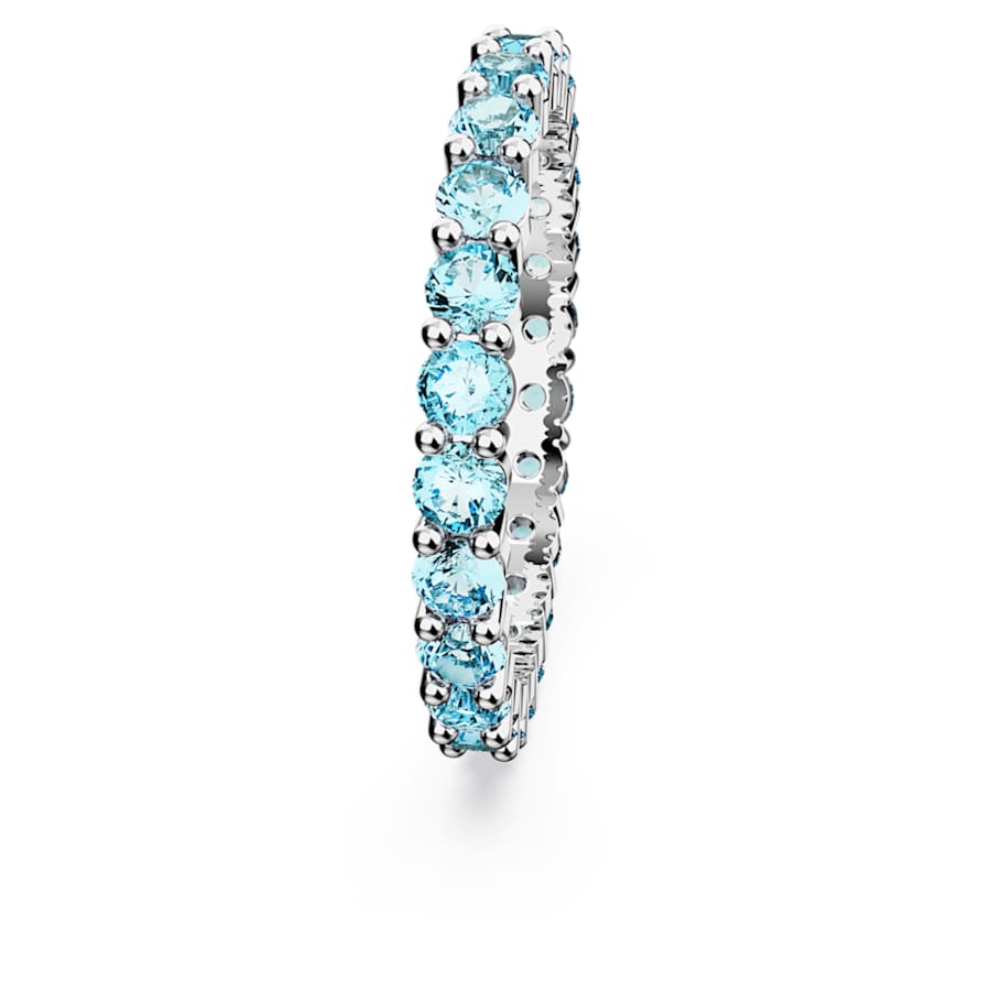 ANILLO SWAROVSKI MATRIX TALLA REDONDA, AZULES, BAÑO DE RODIO