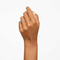 ANILLO SWAROVSKI MATRIX TALLA REDONDA, AZULES, BAÑO DE RODIO