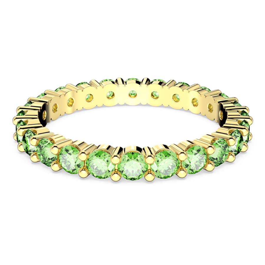 ANILLO SWAROVSKI MATRIX TALLA REDONDA, VERDE, BAÑO TONO ORO, TALLA 50