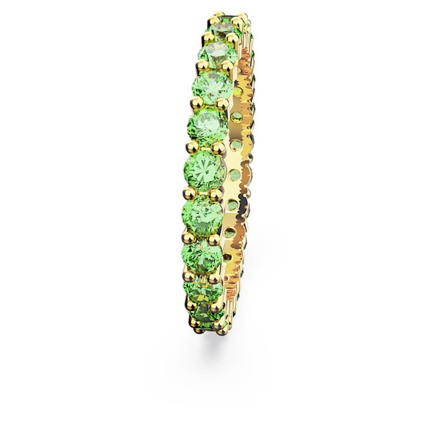 ANILLO SWAROVSKI MATRIX TALLA REDONDA, VERDE, BAÑO TONO ORO, TALLA 50