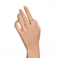 ANILLO SWAROVSKI MATRIX TALLA REDONDA, VERDE, BAÑO TONO ORO, TALLA 50