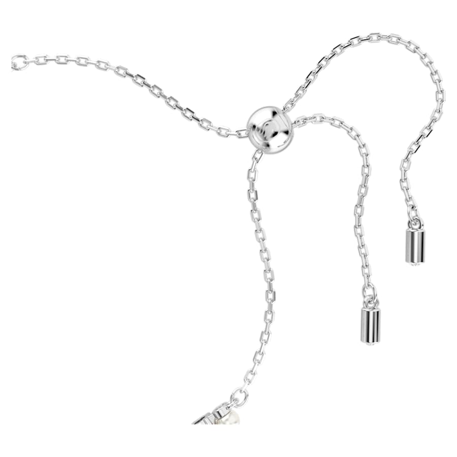 PULSERA SWAROVSKI TENNIS MATRIX CRYSTAL PEARLS, TALLA REDONDA, BLANCA, BAÑO DE RODIO TALLA M