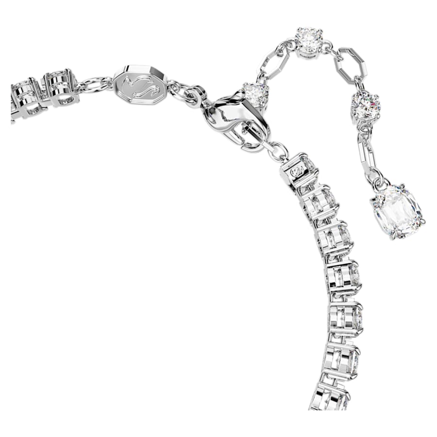PULSERA SWAROVSKI MATRIX TENNIS, PIEDRAS VERDES, BAÑO DE RODIO, TALLA M
