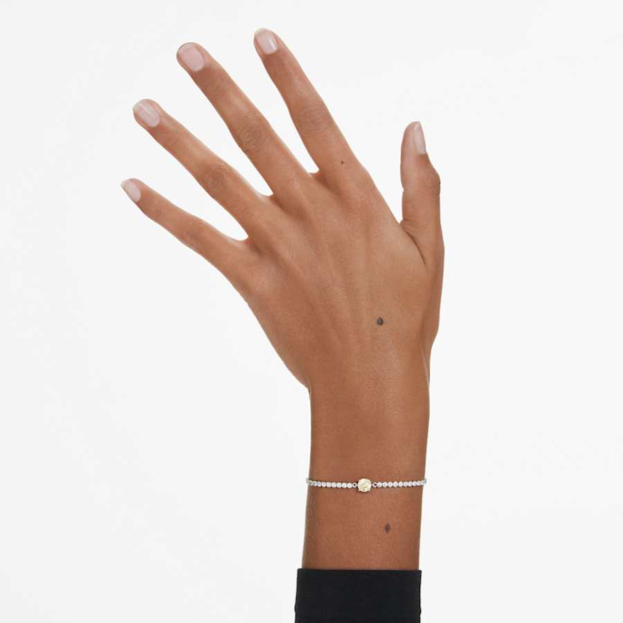 PULSERA SWAROVSKI MATRIX TENNIS TALLAS MIXTAS, AMARILLO, BAÑO DE RODIO