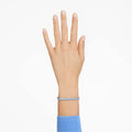 PULSERA SWAROVSKI MATRIX TENNIS TALLA REDONDA, AZUL, BAÑO DE RODIO