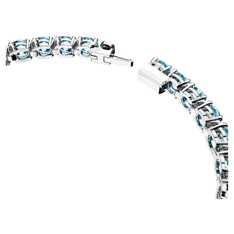 PULSERA SWAROVSKI MATRIX TENNIS TALLA REDONDA, AZUL, BAÑO DE RODIO