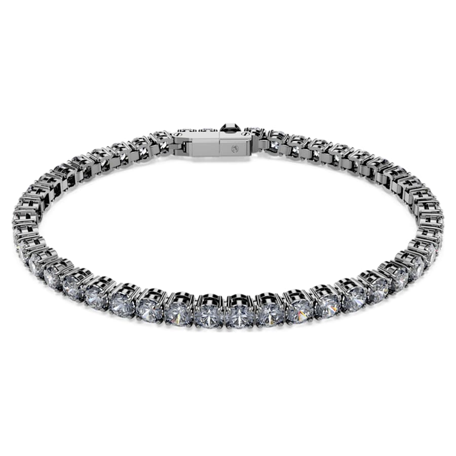 PULSERA SWAROVSKI MATRIX TENNIS TALLA REDONDA, GRIS, BAÑO DE RUTENIO, TALLA M
