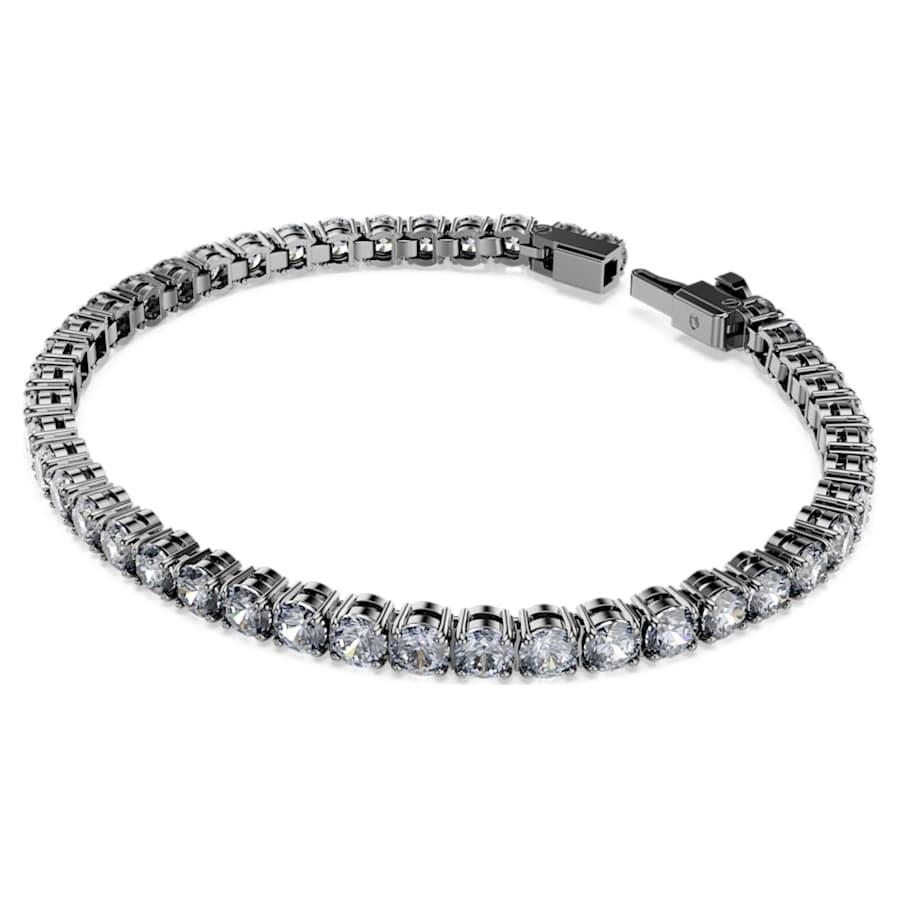 PULSERA SWAROVSKI MATRIX TENNIS TALLA REDONDA, GRIS, BAÑO DE RUTENIO, TALLA M