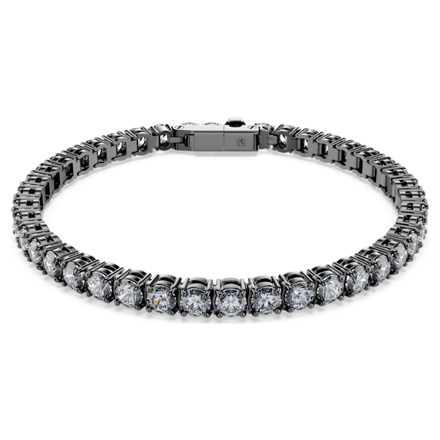 PULSERA SWAROVSKI MATRIX TENNIS TALLA REDONDA, GRIS, BAÑO DE RUTENIO, TALLA M