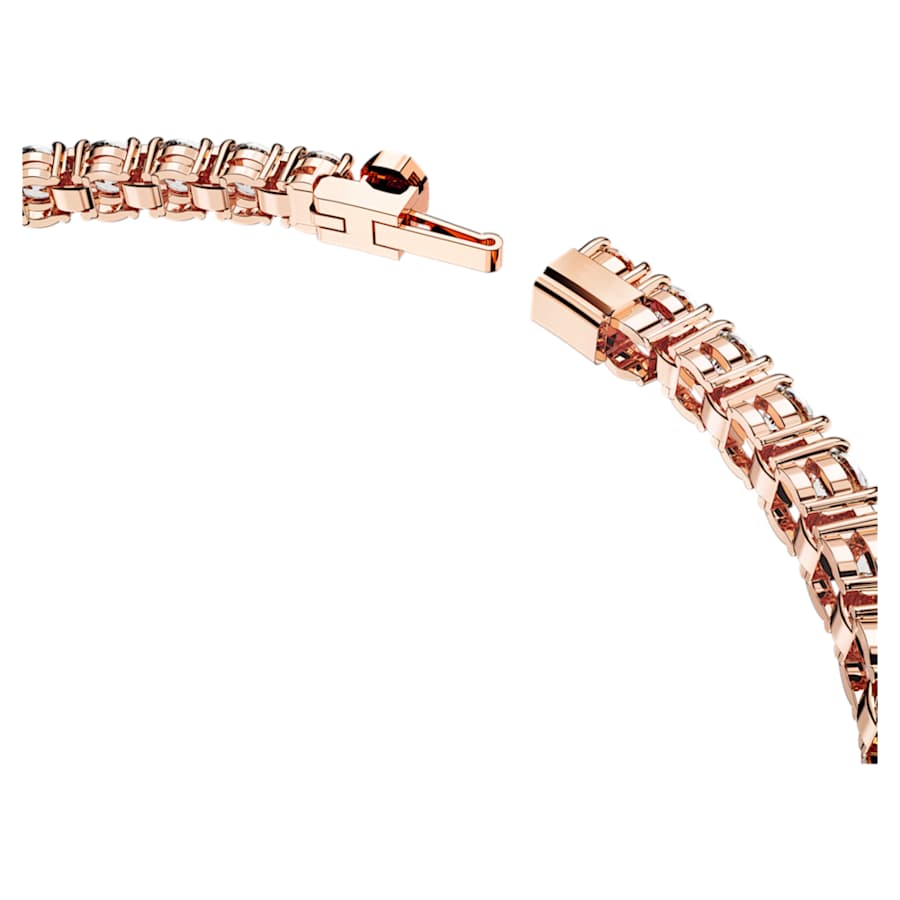 PULSERA SWAROVSKI MATRIX TENNIS, TALLA REDONDA, BLANCA, BAÑO TONO ROSA
