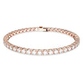 PULSERA SWAROVSKI MATRIX TENNIS, TALLA REDONDA, BLANCA, BAÑO TONO ROSA