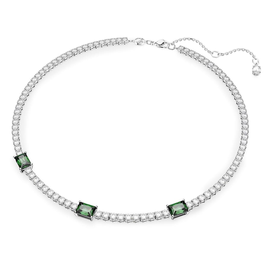 COLLAR SWAROVSKI MATRIX TENNIS TALLAS MIXTAS, VERDE, BAÑO DE RODIO