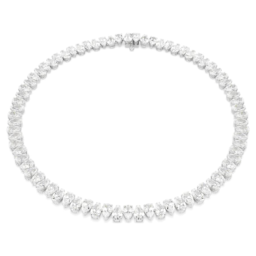 COLLAR SWAROVSKI TENNIS MATRIX TALLA PERA, BLANCO, BAÑO DE RODIO