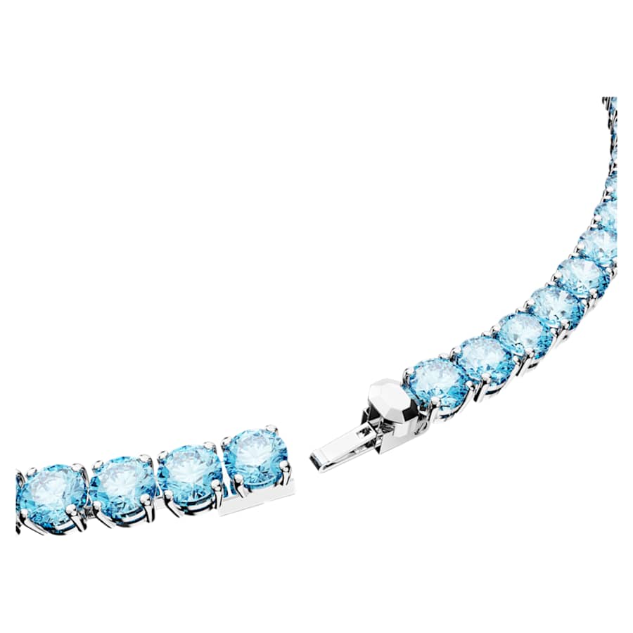 COLLAR SWAROVSKI MATRIX TENNIS TALLA REDONDA, MEDIO, AZUL, BAÑO DE RODIO