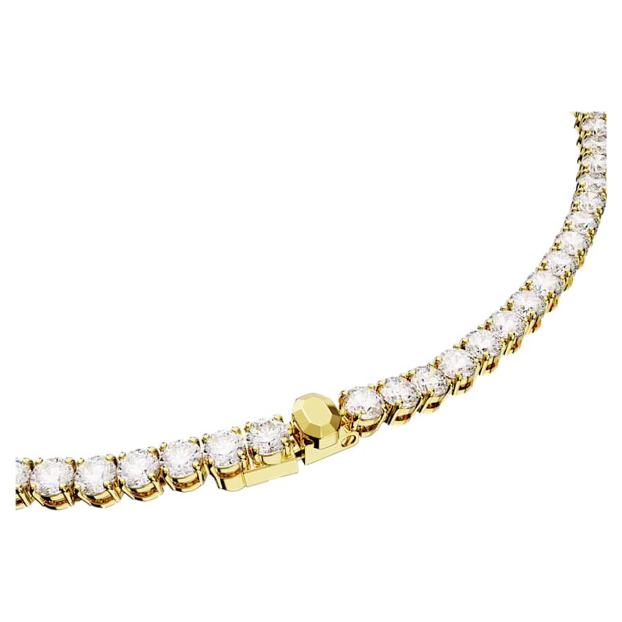 COLLAR SWAROVSKI MATRIX TENNIS TALLA REDONDA, BLANCO, BAÑO TONO ORO