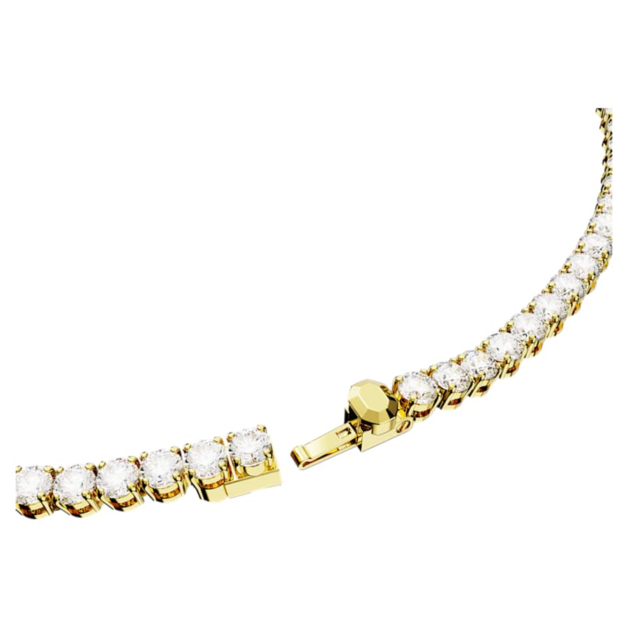 COLLAR SWAROVSKI MATRIX TENNIS TALLA REDONDA, BLANCO, BAÑO TONO ORO