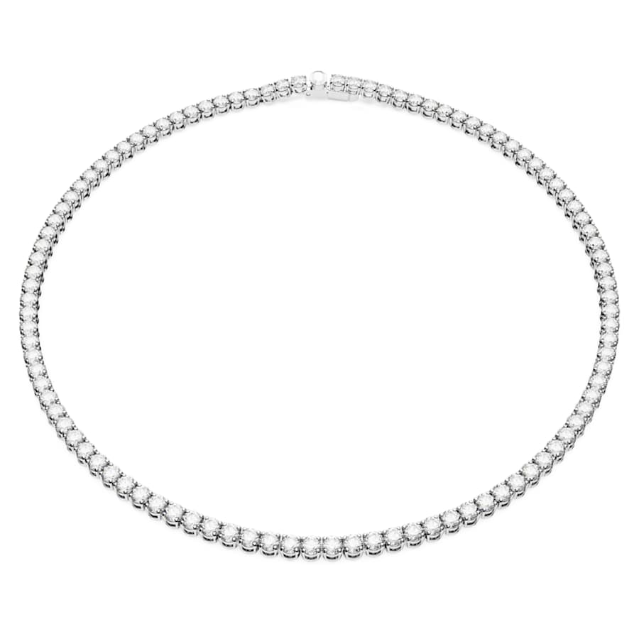 COLLAR SWAROVSKI MATRIX TENNIS TALLA REDONDA, BLANCO, BAÑO DE RODIO