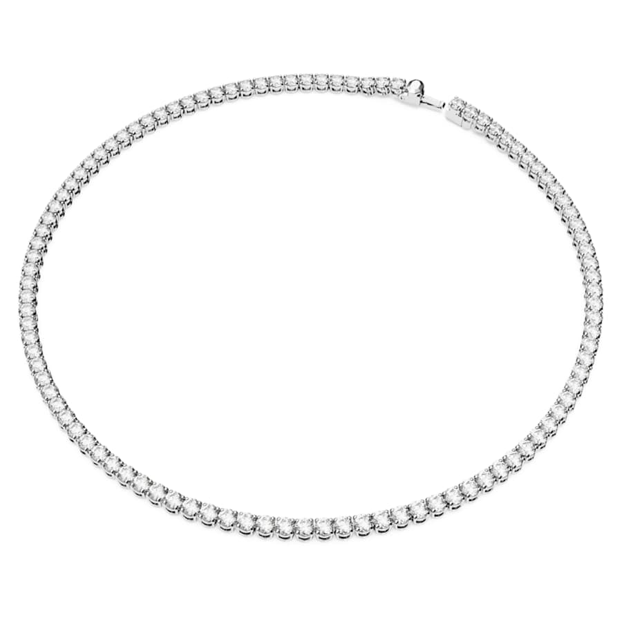 SET SWAROVSKI MATRIX TENNIS TALLA REDONDA, BLANCO, BAÑO DE RODIO