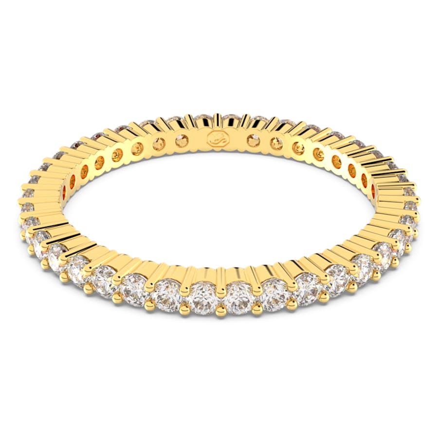 ANILLO SWAROVSKI VITTORE TALLA REDONDA, BLANCO, BAÑOTONO ORO