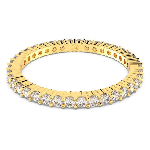 ANILLO SWAROVSKI VITTORE TALLA REDONDA, BLANCO, BAÑOTONO ORO