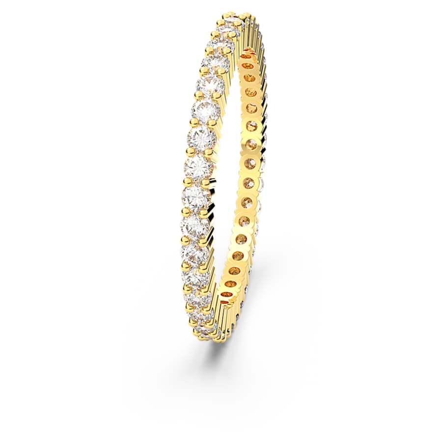 ANILLO SWAROVSKI VITTORE TALLA REDONDA, BLANCO, BAÑOTONO ORO