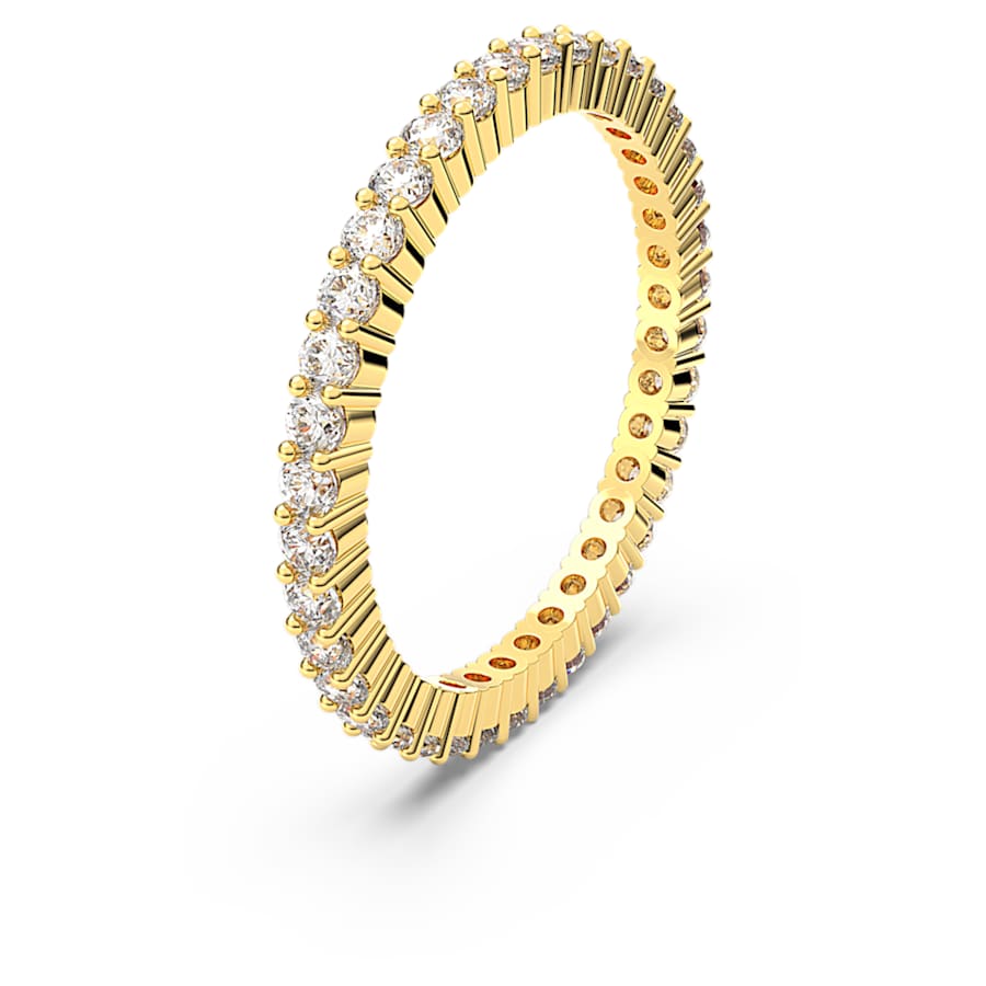ANILLO SWAROVSKI VITTORE TALLA REDONDA, BLANCO, BAÑOTONO ORO