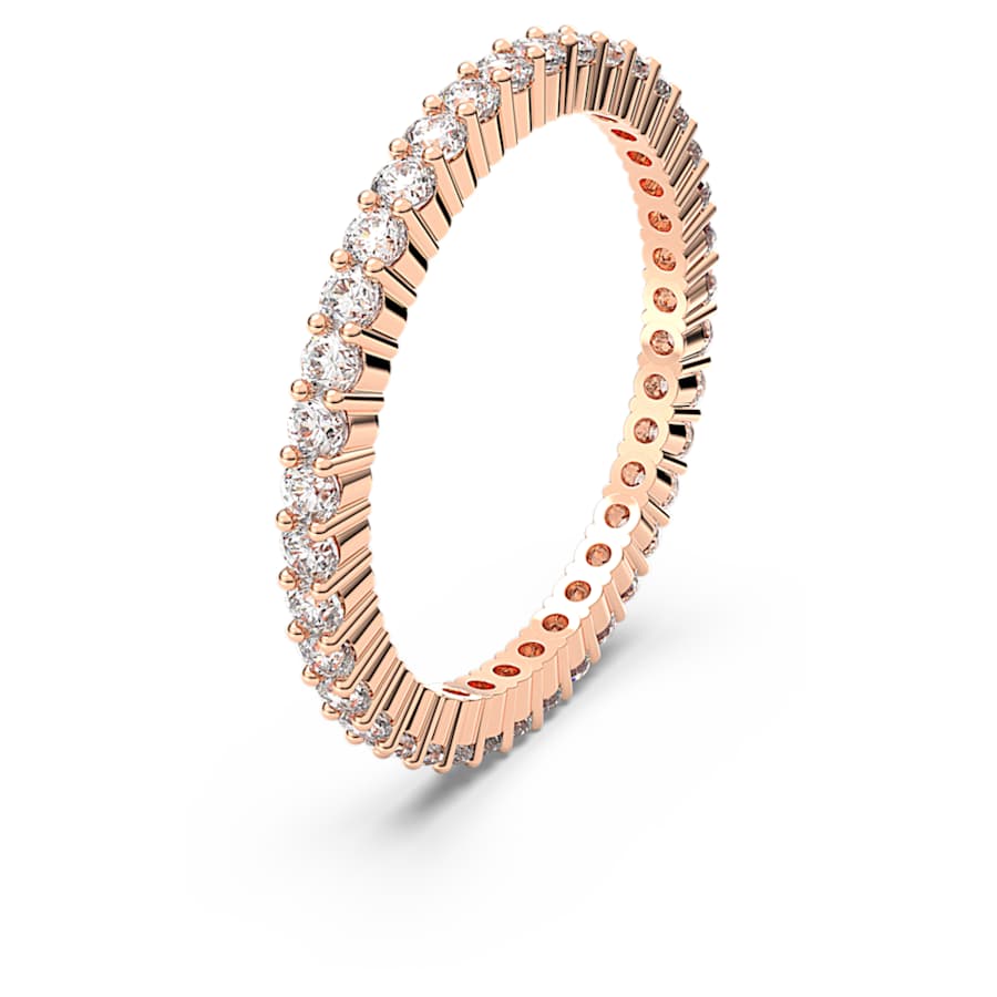 ANILLO SWAROVSKI VITTORE TALLA REDONDA, BLANCO, BAÑO TONO ROSA
