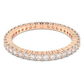 ANILLO SWAROVSKI VITTORE TALLA REDONDA, BLANCO, ACABADO TONO ORO ROSA, TALLA 58