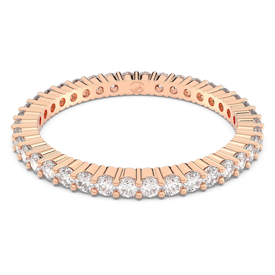 ANILLO SWAROVSKI VITTORE TALLA REDONDA, BLANCO, BAÑO TONO ROSA