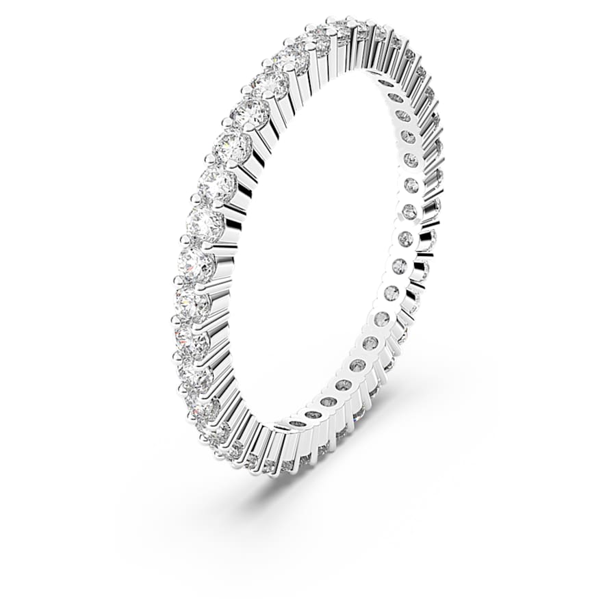 ANILLO SWAROVSKI VITTORE TALLA REDONDA, BLANCO, BAÑO RODIO, TALLA 58