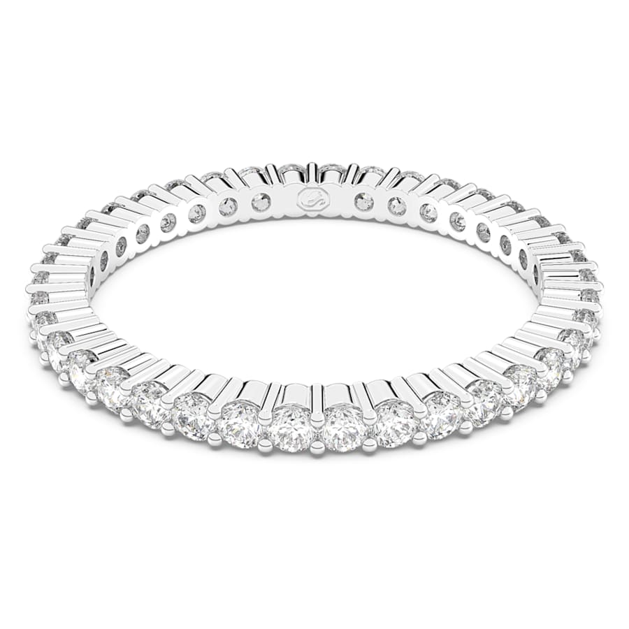 ANILLO SWAROVSKI VITTORE TALLA REDONDA, BLANCO, BAÑO RODIO, TALLA 58