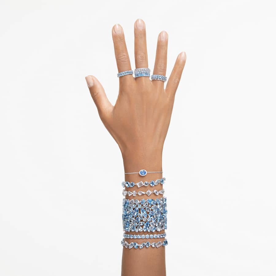 ANILLO SWAROVSKI VITTORE TALLA REDONDA, BLANCO, BAÑO RODIO, TALLA 58
