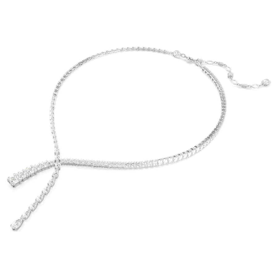 COLLAR SWAROVSKI MATRIX EN Y TALLAS MIXTAS, BLANCO, BAÑO DE RODIO
