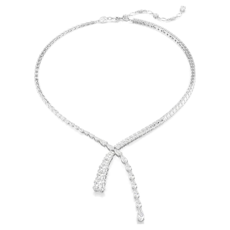 COLLAR SWAROVSKI MATRIX EN Y TALLAS MIXTAS, BLANCO, BAÑO DE RODIO