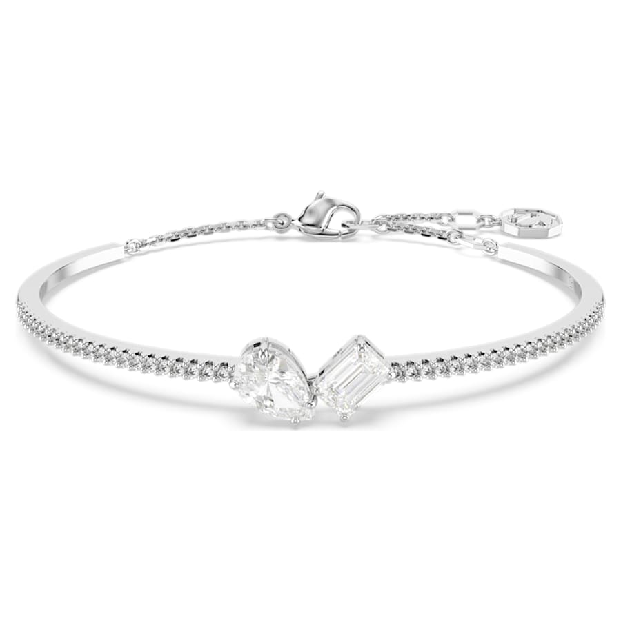 PULSERA SWAROVSKI MESMERA, DISEÑO MOI ET TOI, BLANCO, BAÑO DE RODIO, TALLA M
