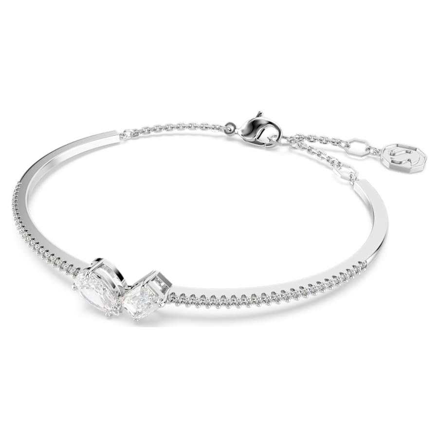 PULSERA SWAROVSKI MESMERA, DISEÑO MOI ET TOI, BLANCO, BAÑO DE RODIO, TALLA M